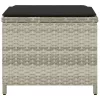 4db világosszürke polyrattan kerti szék párnával 40x40x35 cm