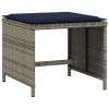 4 db szürke polyrattan kerti szék párnával 40 x 40 x 35 cm