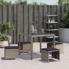4 db szürke polyrattan kerti szék párnával 40 x 40 x 35 cm