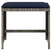 4 db szürke polyrattan kerti szék párnával 40 x 40 x 35 cm