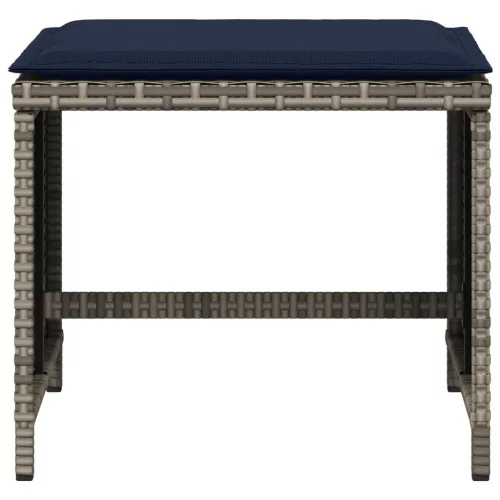 4 db szürke polyrattan kerti szék párnával 40 x 40 x 35 cm