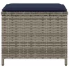 4 db szürke polyrattan kerti szék párnával 40 x 40 x 35 cm