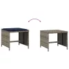 4 db szürke polyrattan kerti szék párnával 40 x 40 x 35 cm