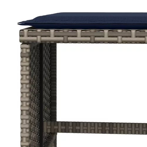 4 db szürke polyrattan kerti szék párnával 40 x 40 x 35 cm