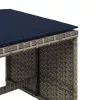 4 db szürke polyrattan kerti szék párnával 40 x 40 x 35 cm