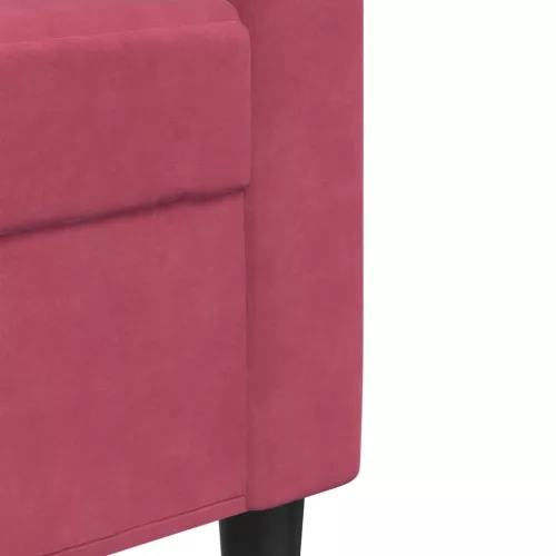 Kétszemélyes bordó bársony kanapé 120 cm