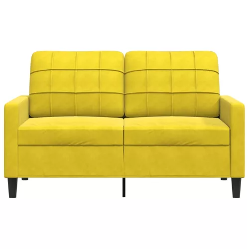 Kétszemélyes sárga bársony kanapé 120 cm