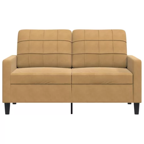 Kétszemélyes barna bársony kanapé 120 cm