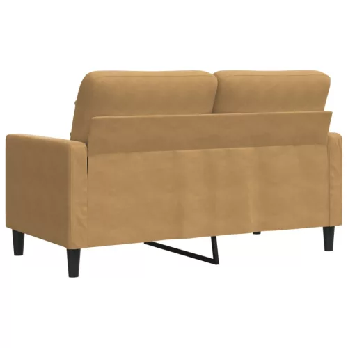 Kétszemélyes barna bársony kanapé 120 cm