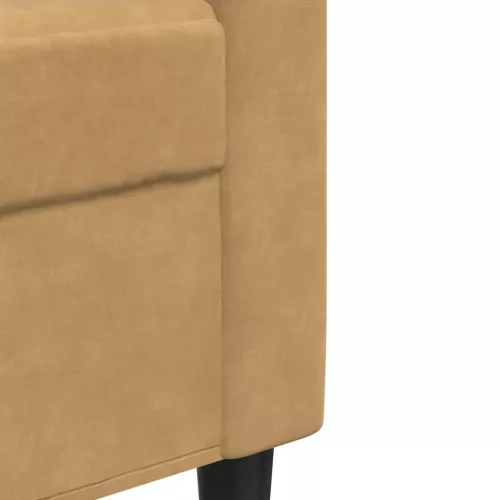 Kétszemélyes barna bársony kanapé 120 cm
