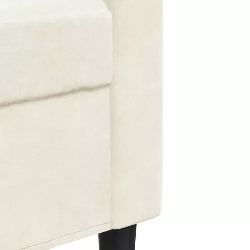 Kétszemélyes krémszínű bársony kanapé 120 cm