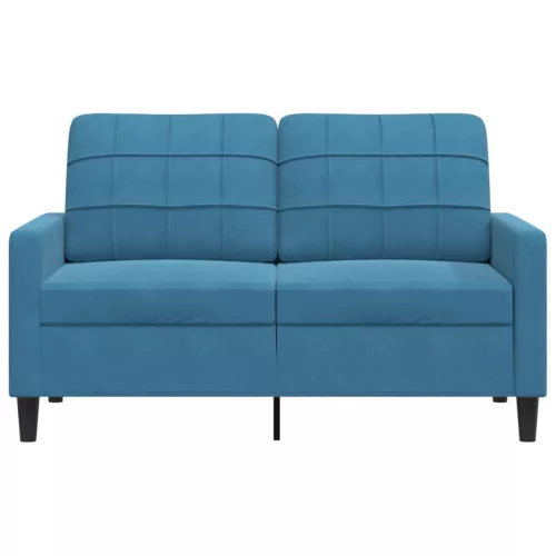 Kétszemélyes kék bársony kanapé 120 cm