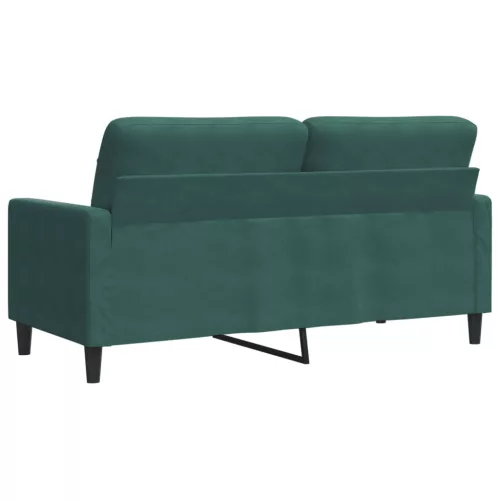 Kétszemélyes sötétzöld bársony kanapé 140 cm