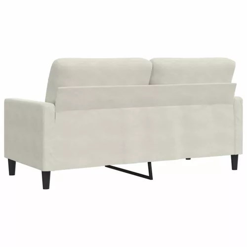 Kétszemélyes krémszínű bársony kanapé 140 cm