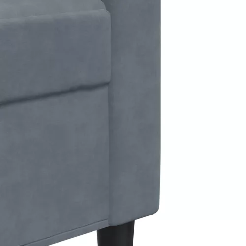 3 személyes sötétszürke bársony kanapé 180 cm