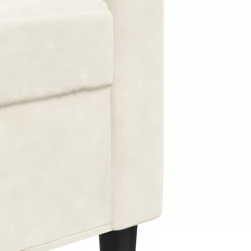 3 személyes krémszínű bársony kanapé 210 cm