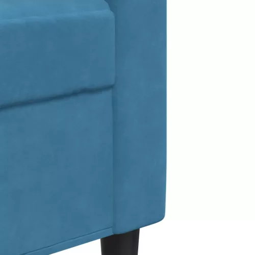 3 személyes kék bársony kanapé 210 cm