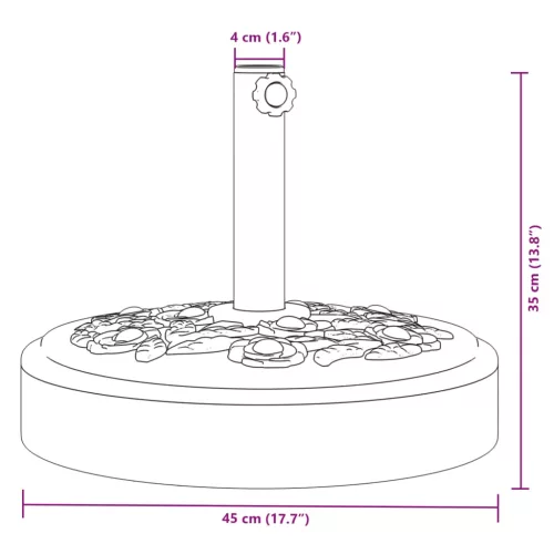Kerek napernyőtalp rúdhoz Ø38 / 48 mm 25 kg