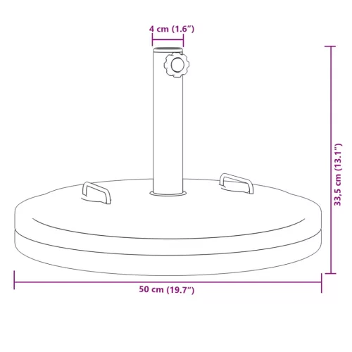 Fogantyús kerek napernyőtalp rúdhoz Ø38 / 48 mm 25 kg
