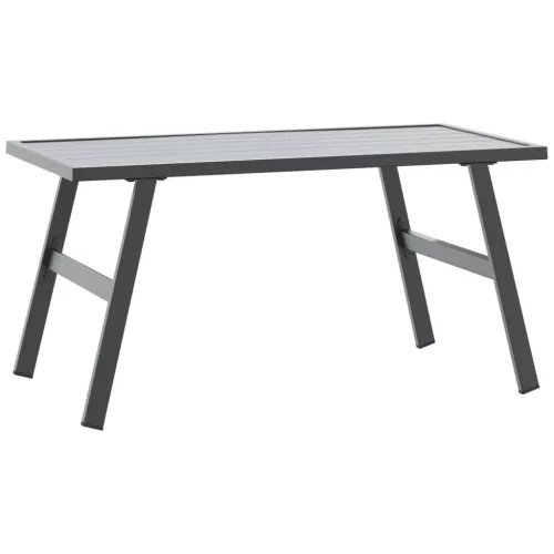 Fekete porszórt acél kerti dohányzóasztal 90 x 45 x 35 cm