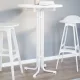 Fehér étkezőasztal szerelt fa és acél Ø70x110 cm