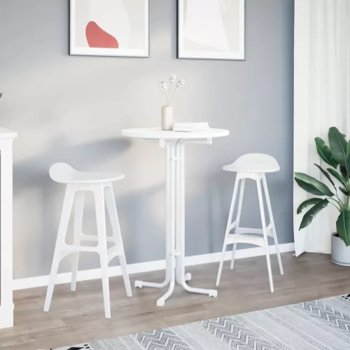 Fehér étkezőasztal szerelt fa és acél Ø70x110 cm