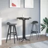 Fekete étkezőasztal szerelt fa és acél Ø70 x 110 cm