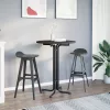 Fekete étkezőasztal szerelt fa és acél Ø80 x 110 cm
