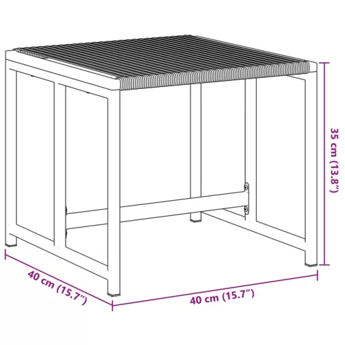 4 db fekete polyrattan kerti ülőke