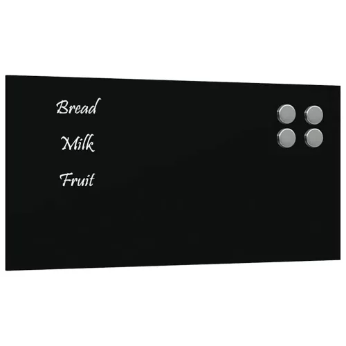 Fekete falra szerelhető edzett üveg mágnestábla 40 x 20 cm