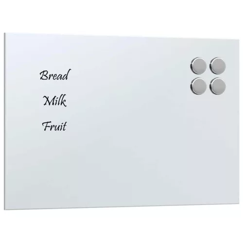 Fehér falra szerelhető edzett üveg mágnestábla 30 x 20 cm