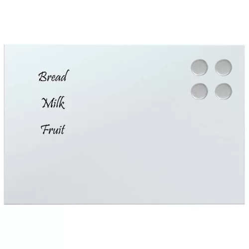 Fehér falra szerelhető edzett üveg mágnestábla 30 x 20 cm
