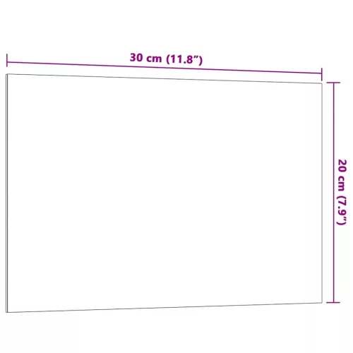 Fehér falra szerelhető edzett üveg mágnestábla 30 x 20 cm