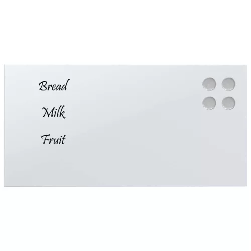 Fehér falra szerelhető edzett üveg mágnestábla 40 x 20 cm