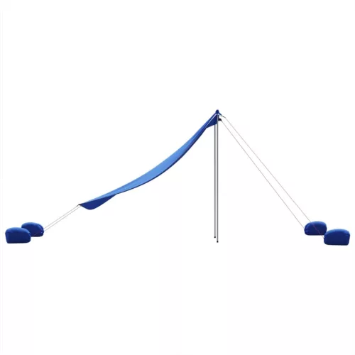 Kék strandnapernyő homokrögzítőkkel 214 x 236 cm