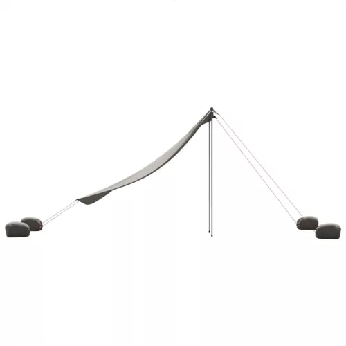 Szürke strandnapernyő homokrögzítőkkel 214 x 236 cm