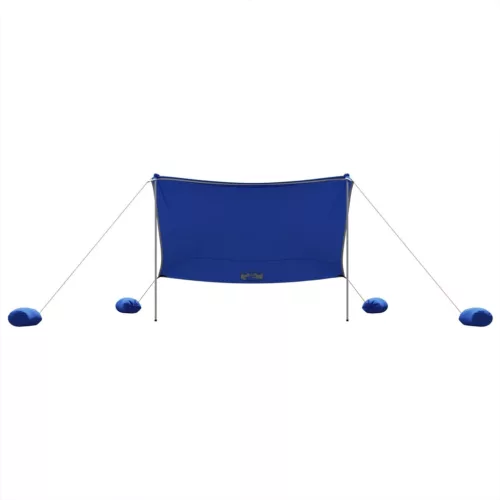 Kék strandnapernyő homokrögzítőkkel 304x300 cm