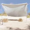 Szürke strandnapernyő homokrögzítőkkel 304x300 cm