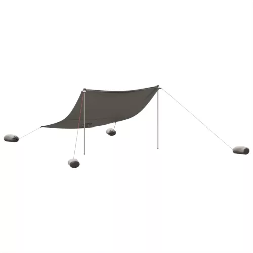 Szürke strandnapernyő homokrögzítőkkel 304x300 cm