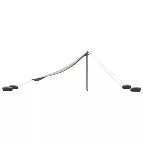 Szürke strandnapernyő homokrögzítőkkel 304x300 cm