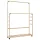 Bambusz ruhaállvány polcokkal és kerekekkel 90x35x155 cm