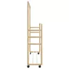 Bambusz ruhaállvány polcokkal és kerekekkel 90x35x155 cm