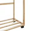 Bambusz ruhaállvány polcokkal és kerekekkel 90x35x155 cm