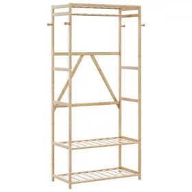 Bambusz ruhaállvány polcokkal 80x40x175 cm