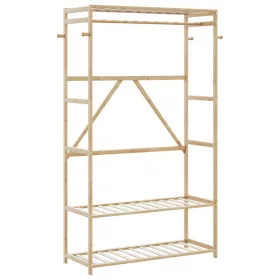Bambusz ruhaállvány polcokkal 110x40x175 cm