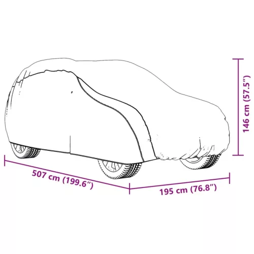 Ezüstszínű teljes autóhuzat SUV-hoz csatos hevederekkel XL