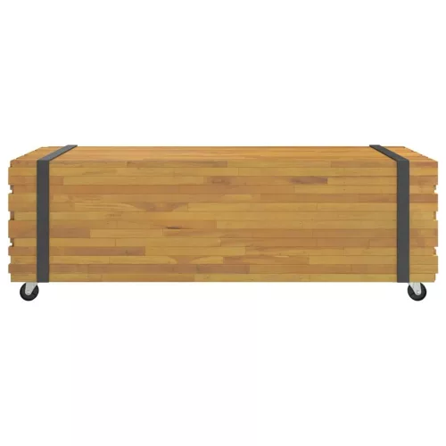 Dohányzóasztal 110x45x35 cm tömör fa teakfa