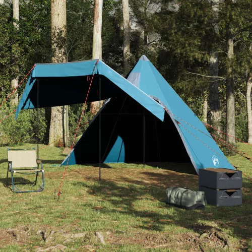 5 személyes kék vízálló tipi kempingsátor