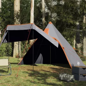 5 személyes szürke vízálló tipi kempingsátor