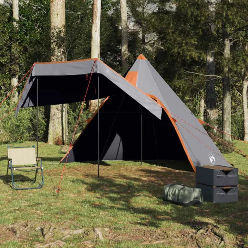5 személyes szürke vízálló tipi kempingsátor